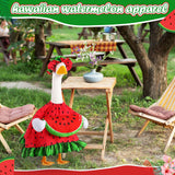 Sanwuta Summer Goose Outfits for 23" Porch Goose Watermenlon Lemon Strawberry Geese Costume Outfit with Hat for Summer Garden(Watermelon)