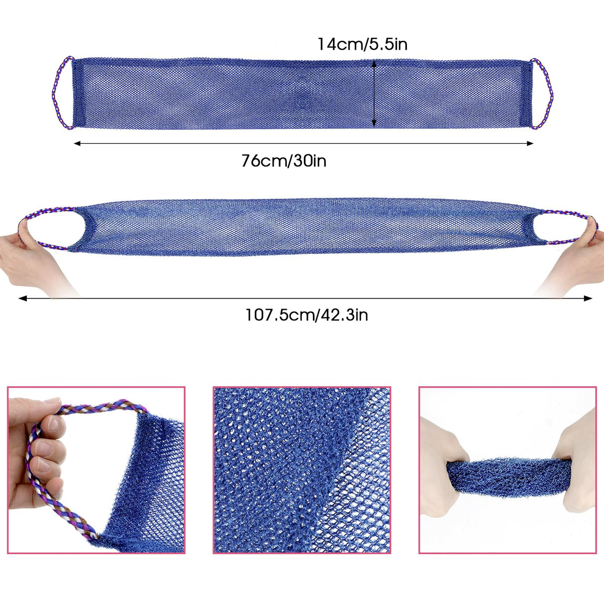 2 Pieces African Exfoliating Net, African Net Sponge Exfoliating Back Scrubber for Shower