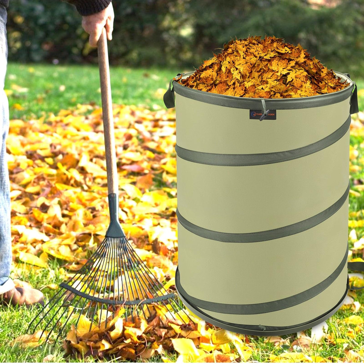 YUDI & GARDEN 45 Gallon Hard Bottom Collapsible Garden Bag