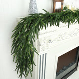 MDSTBN Realistic Christmas Garland Pine Garland Real Touch Green Artificial Greenery Garland Artificial Pine Garlands,for Table Mantle Wall Indoor Outdoor Christmas All-Season Decorations-6FT