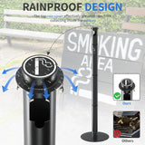 Scisum Cigarette Butt Disposal Outdoor and Indoor - 50" Waterproof Outdoor Ashtrays with Top Rain Cap - 2" Diameter Stainless Steel Standing Ashtray for Smokers Outside Patio, Home