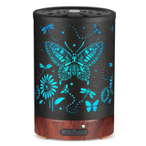 Metal Essential Oils Diffuser 150ML Christmas Aromatherapy Diffuser Cool Mist Humidifier with 7 Colors Lights Waterless Auto Off Air Diffusers as Gifts for Mom(Butterfly)