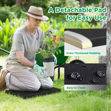 LOENIY 10.8” Wide Garden Kneeler and Seat, Heavy Duty Foldable Gardening Stool with Tool Belt Pouch, Included Thickened Kneeling Pad, Portable Gardening Bench Chair for Seniors & Parents