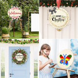 Whaline 18 Inch Wood Circles for Crafts 10Pcs Christmas Unfinished Round Wooden Discs Farmhouse Rustic Wood Sign 3mm Natural Blank Wood Slices for Winter DIY Painting Carving Art Craft Wood Burning