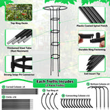 ElaraBerry 2 Pcs 63 Inch Garden Obelisk Trellis for Climbing Plants Outdoor, Mushroom Top Flower Trellis Rustproof Metal Tomato Trellises for Potted Plants Rose Climbing Vine Tomato Cucumber Grape