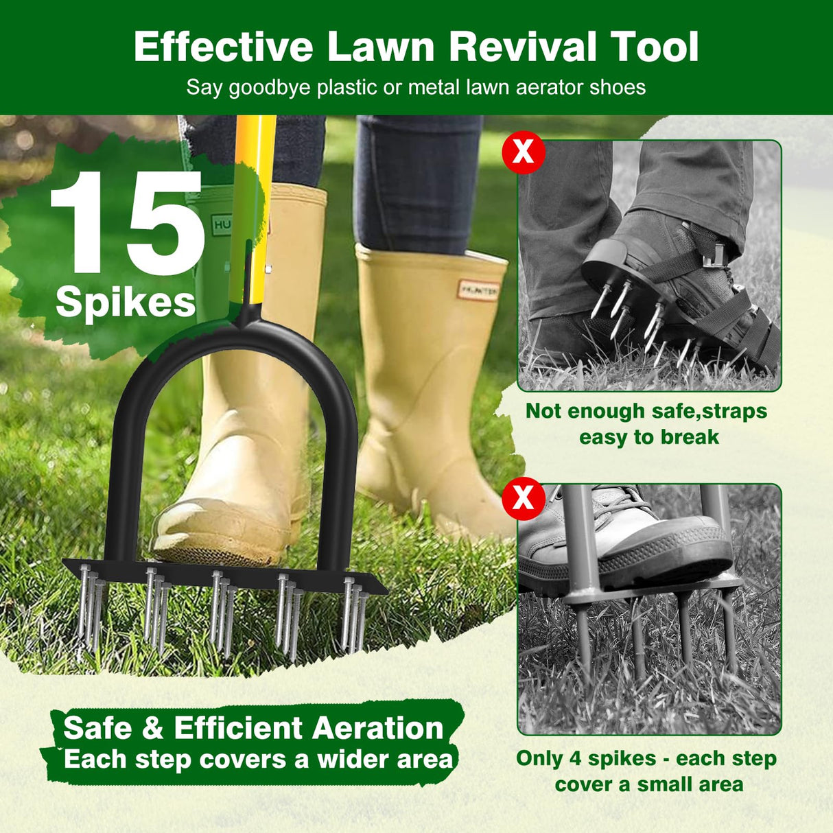 Coopvivi Lawn Aerator Tool - Grass & Soil Aerator for Lawn & Yard Care