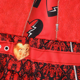 RUXINRUA 4-13 Years Rise of Red Girls Cosplay Costume Sets, Role Playing Outfits Halloween Theme Birthday Christmas Carnival Party Events School Plays Dress Up with Wig (7-8 years)