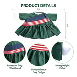 Xnetsby 4th of July Independence Day Statue of Liberty Porch Goose Outfit, America 250th Anniversary Patriotic Costume for 23-Inch Lawn Goose Garden Yard Patio Decoration