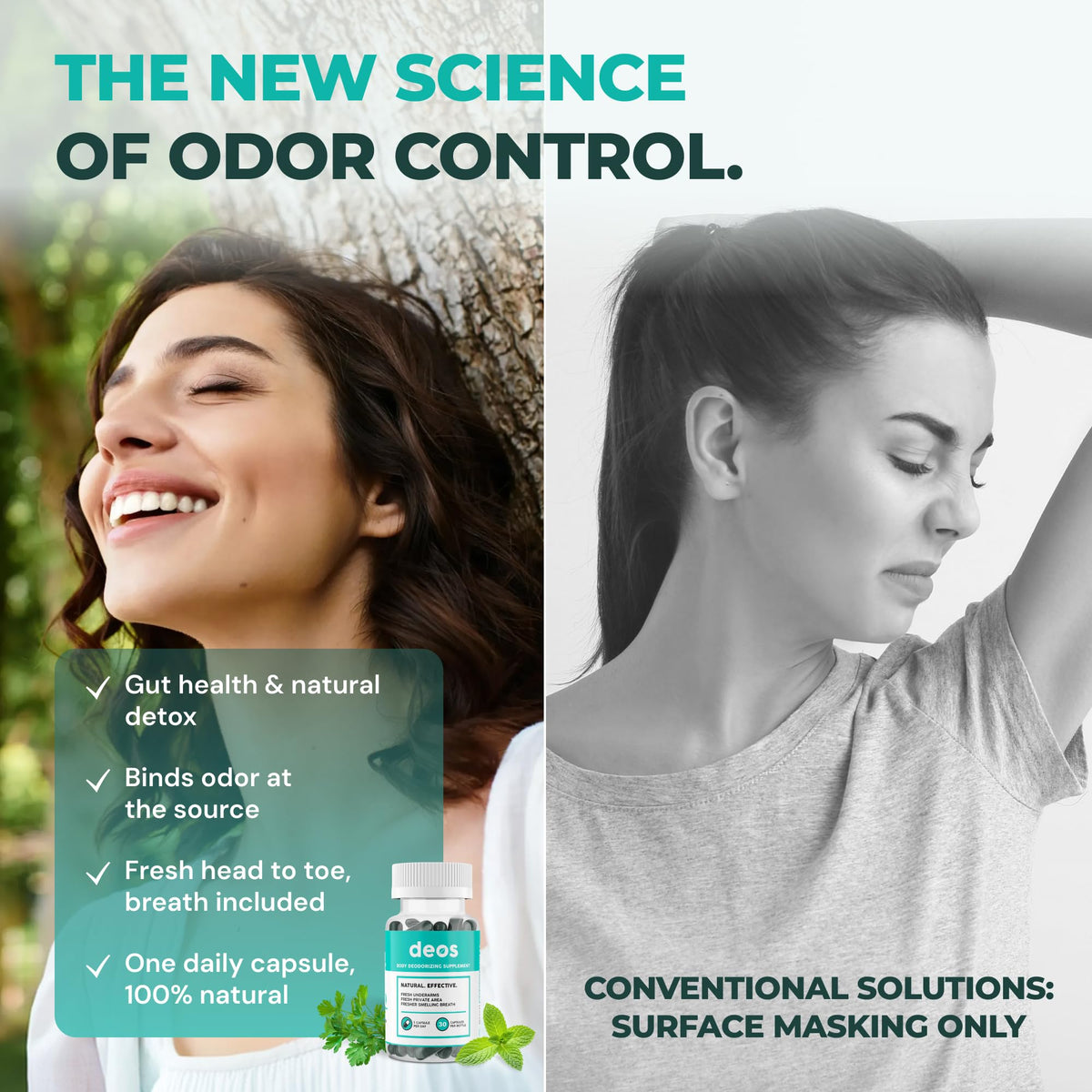 DEOS® Internal Deodorant Supplement [Natural Odor Control] Capsules 30 Pcs