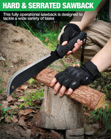 Mossy Oak Machete with Saw, 19" Sharp Machete with Sheath