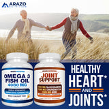 Arazo Nutrition Wild Caught Omega-3 Fish Oil Concentrate – 4,080mg per Serving – High EPA 1200mg & DHA 900mg – 60 Burpless Lemon Softgels