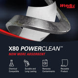 WypAll PowerClean X80 Cloths Heavy Duty Wipes (41044), Brag Box, Extended Use Towels, White (1 Pack of 152 Sheets, 152 Sheet Total)