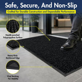 Notrax 109 Industrial Door Mat, 3' x 4' Entrance Mat, Heavy Duty Commercial Rugs for Entryway, Welcome Lobbies, Garage, and Mudroom, Made in the USA, Charcoal Black, Brush Step 109S0034CH
