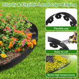 Landscape Edging Border No Dig - 40FT 2IN Tall Garden Edging Border with 40 Stakes, Plastic Garden Fence Lawn Edging Flexible for Landscaping, Flower Beds, Yard, Pathway with Connectors