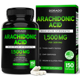 Arachidonic Acid Supplement 1500mg (150 Capsules) - Muscle and Strength Supplement for Muscle Mass & Recovery for Men & Women - Gluten Free & Non-GMO - 3rd Party Tested - (150 Capsules)
