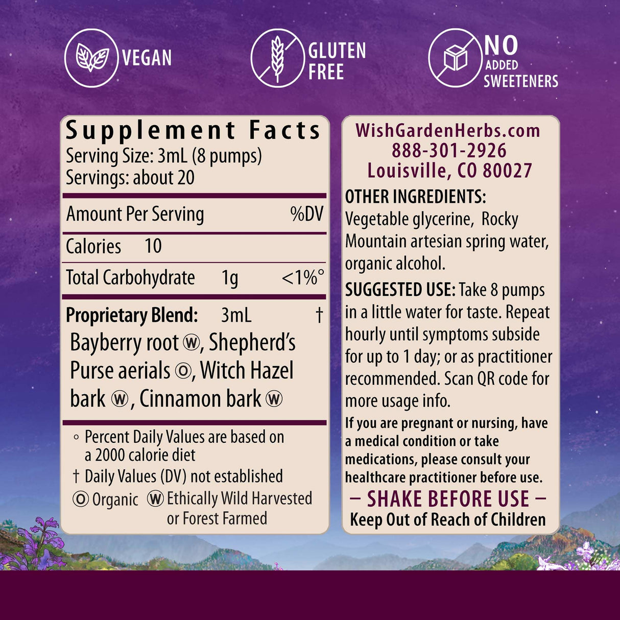 WishGarden Herbs Flow Stopper Lingering Cycle (Wombstringe) - Plant-Based Herbal Formula w/Shepherd's Purse & Witch Hazel, Moderates Breatkthrough Bleeding, Blood Flow & Spotting Between Cycles, 2oz