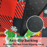 Christmas Kitchen Rugs and Mats Set (2 PCS), Merry Christmas Indoor Floor Mats Red Black Buffalo Check Plaid for Winter, Xmas Door Mat Runner Rug Mat for Kitchen Home Decor (17"x47"+17"x30")