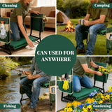 RAIN SPIRIT Garden Kneeler and Seat with Thicken & Widen Soft Kneeling Pad,Heavy Duty Gardening Bench Kneeler and seat Foldable Gardening Stool with 2 Tool Pouches，Gifts for Women, Seniors, Mom & Dad