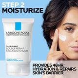 La Roche Posay Toleraine Skin Care Set, Double Repair Face Moisturizer 100ml & Hydrating Gentle Cleanser 50ml, Oil Free Moisturizer & Face Wash