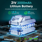 Chainsaw 6-Inch 2 Pack 2000mAh Battery Hand Mini Chain Saw Birthday Christmas Gifts for Men Portable Cordless for Wood Cutting Tree Trimming Projects Gardening Camping (Blue-2 Battery)