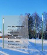 FiberMarker 36-Inch Driveway Reflective Markers Dark Green, 5/16-Inch Dia Snow Poles Snow Markers (20pcs)