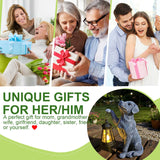 YODY Garden Statues Outdoor Garden Decor: Dog Statue with Solar Lantern for Yard Art Lawn Ornaments Porch Patio Balcony Home House - Birthday Gifts for Grandma Mom Women