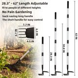Long Hand Cultivator, 2-in-1 Hand Tiller and Garden Hoe for Gardening