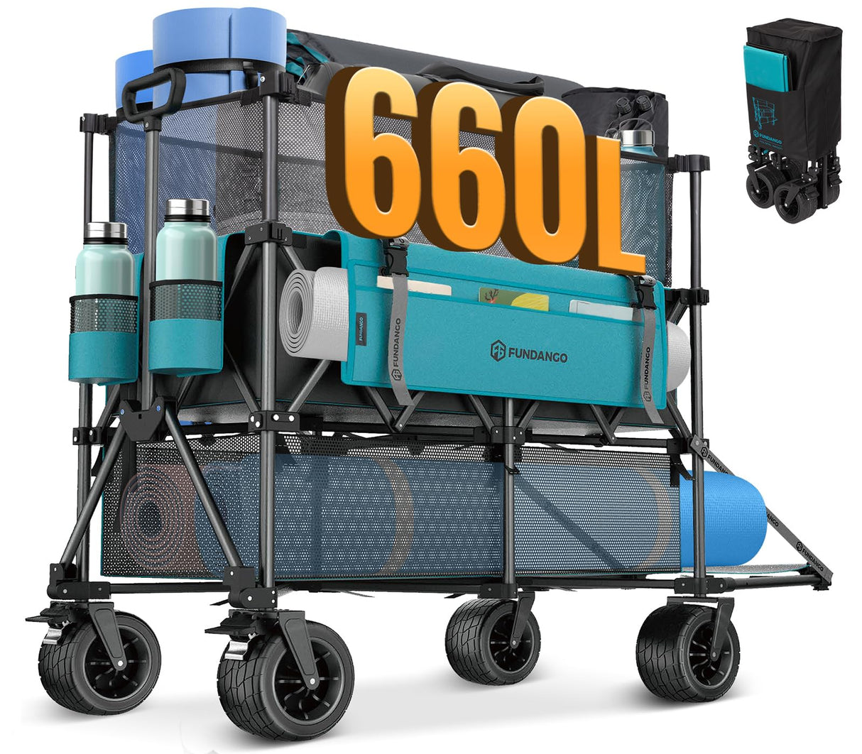 FUNDANGO 660L Double Decker Wagon with Tailgate and High Extender