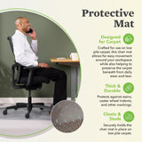 OFM Office Chair Mat for Carpet – Computer Desk Chair Mat for Carpeted Floors – Easy Glide Rolling Plastic Floor Mat for Office Chair on Carpet for Work, Home, Gaming with Extended Lip (36” x 48”)