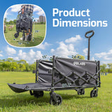 Golabs WA1 Collapsible Folding Wagon Cart, Max 220lb Load, Expands to 100L