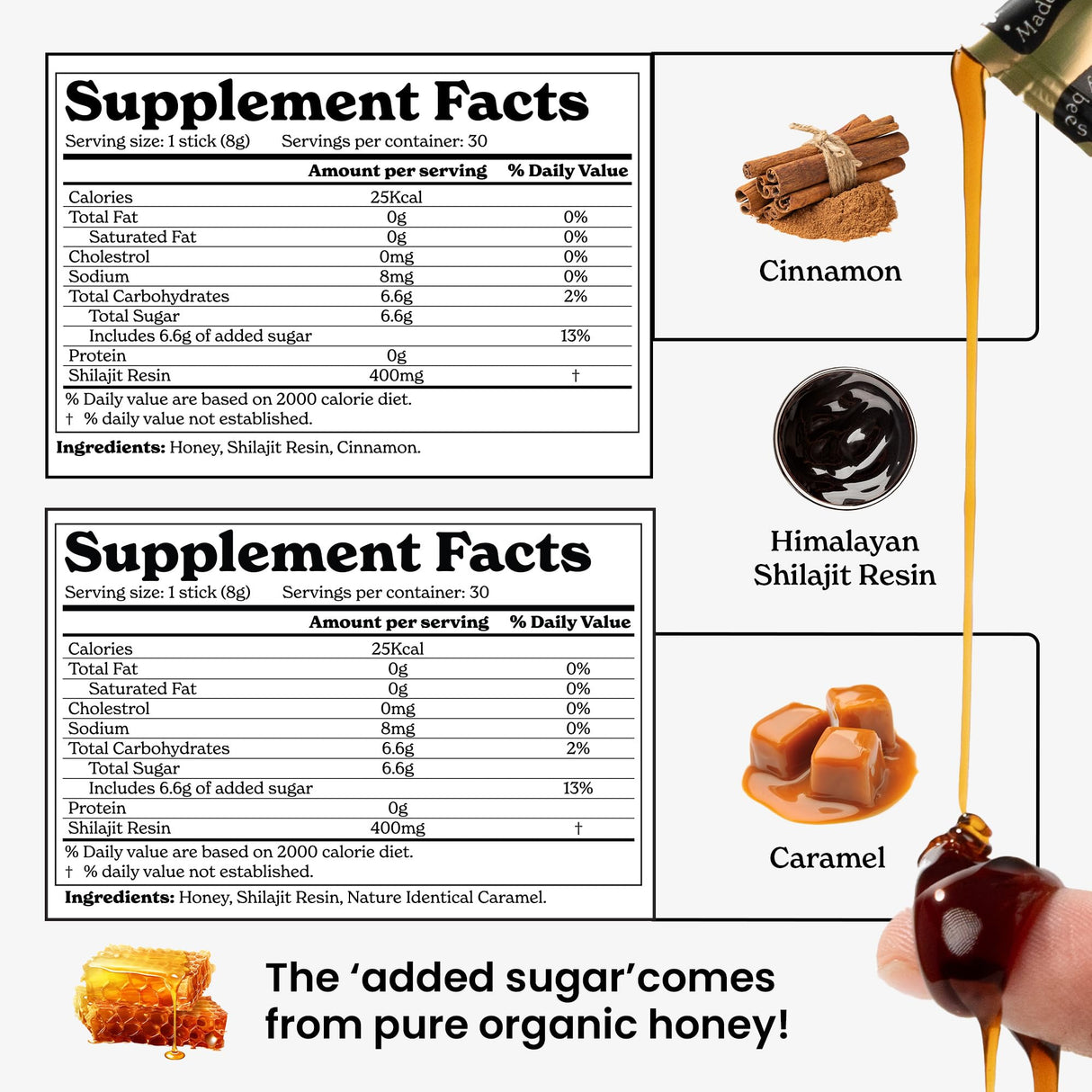 Better Alt Pure Himalayan Shilajit Sticks with Organic Honey, Saffron | Easy to Consume Shilajit| Energy Boost & Immune Support, 85+ Trace Minerals, 75%+ Fulvic Acid (Pack of 2) Classic + Caramel