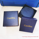 Castillna Glossy Stainless Steel Bangle Bracelets Set for Women, Silver, Set of 7 Pieces, 7.8 inches