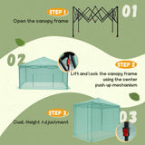 Devoko Walk-in Greenhouse, Instant Pop Up Green House for Outdoors with Zippered Door and 2 Roll-up Windows, PE Cover, Portable and Easy Assemble (Green, 8x6 Feet)