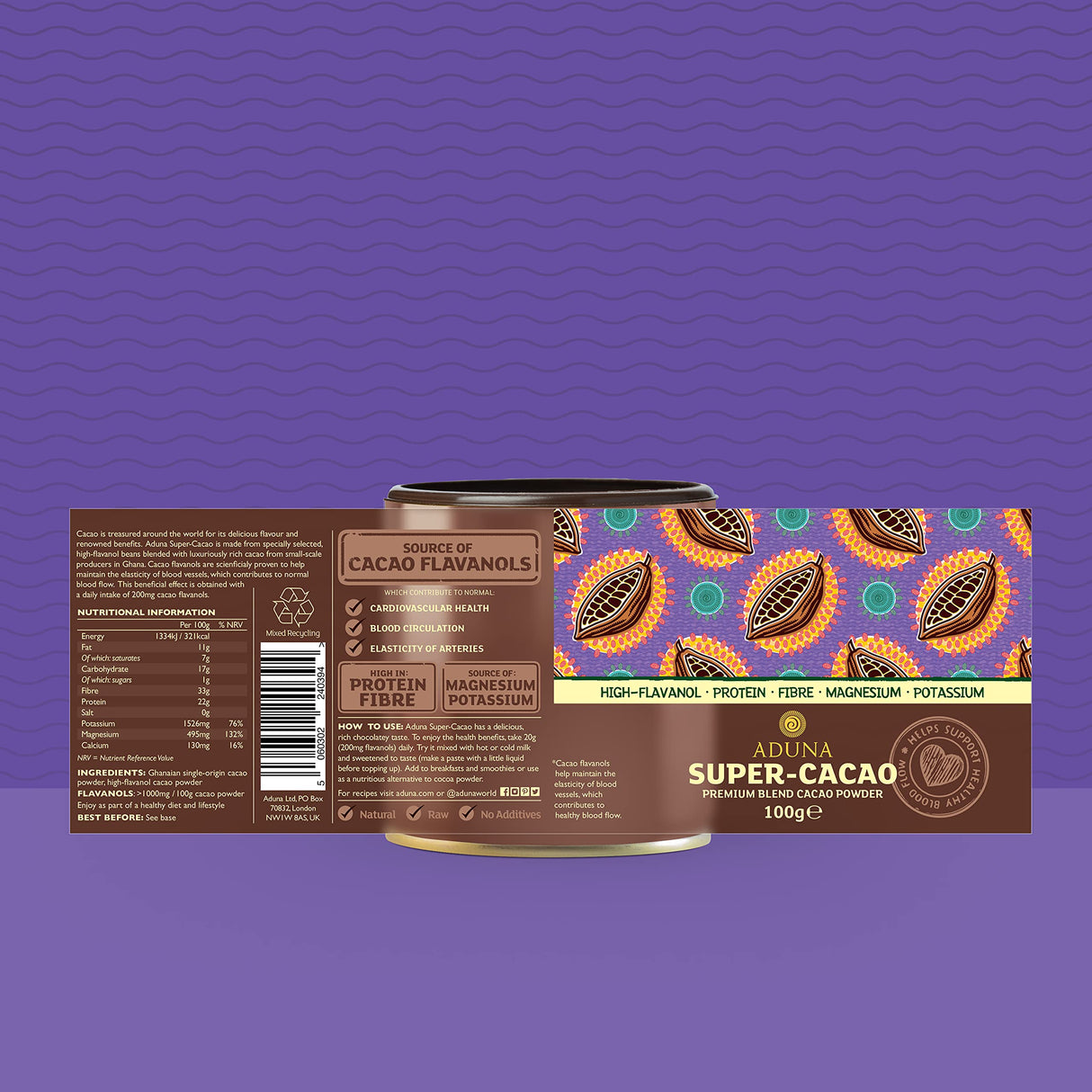 Aduna Super Cacao Premium Blend Powder 100g (New Blend)