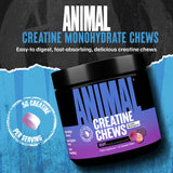 Animal Creatine Chews Tablets - Enhanced Creatine Monohydrate with AstraGin to Improve Absorption, Sea Salt for Added Pumps, Delicious and Convenient Chewable Tablets - Grape