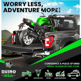 Rhino USA Retractable Ratchet Straps (4-Pack) - 1 Inch x 10 Feet (1,209lb Break Strength) - Auto Self Retracting Tie Down Straps for Truck, Cargo Trailer, Motorcycle, ATV, UTV - Black