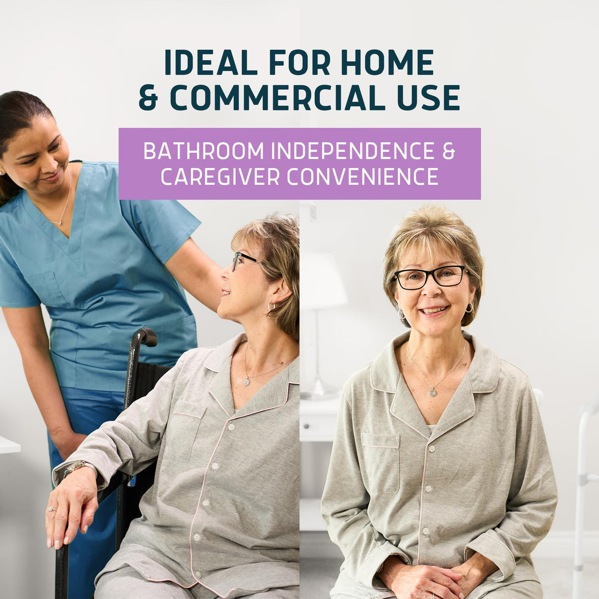 Lunderg Commode Liners with Absorbent Pads - Lavender Scent Medical Grade 50 Count Universal Fit - Disposable Bedside Commode Liners and Pads for Adult Chairs, Portable Buckets & Camping Toilet Bags