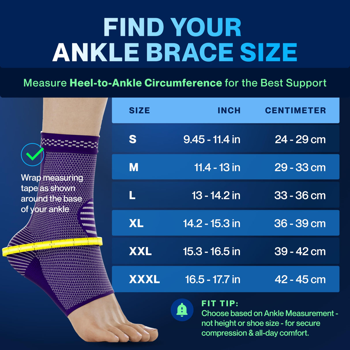 Modvel Foot & Ankle Brace Socks for Sprained Ankle Compression Sleeve - Plantar Fasciitis Relief Brace, Foot Support for pain Women & Men - Tendonitis & Arthritis Feet Sleeve, Stabilizing Ankles Wrap