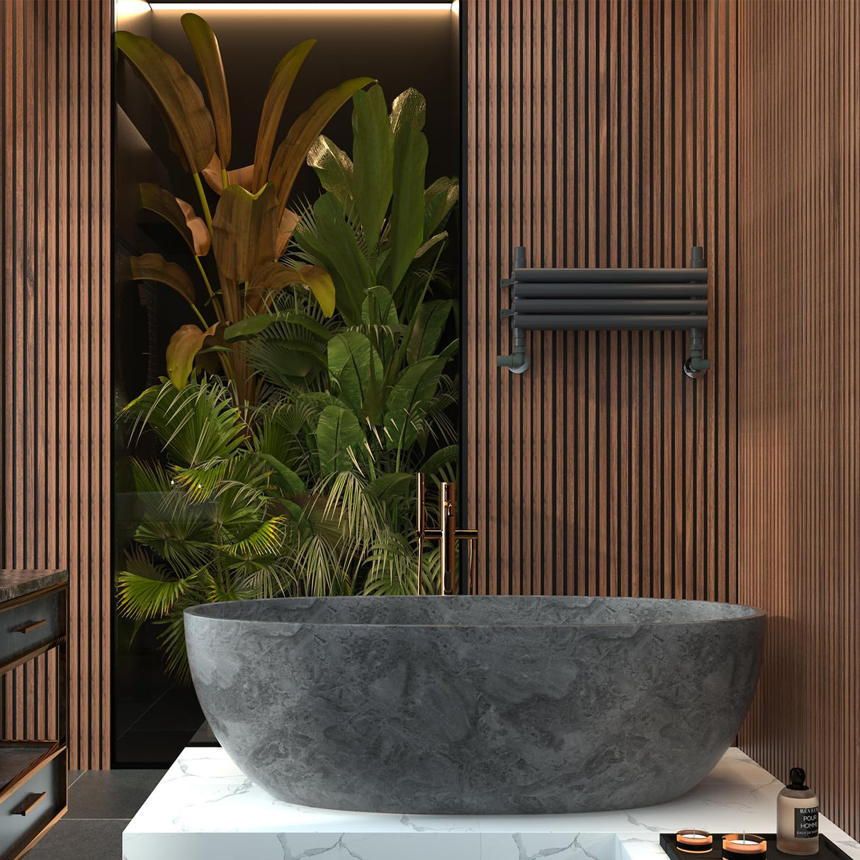 VANCOCO Anthracite 15mm /1/2'' Towel Rail Valves, Round Head Manual Radiator Valve Standard Connection for Central Heating Modern Bathroom（Corner）