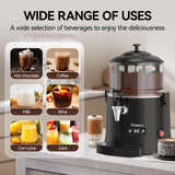 Vtsmax 5L/1.3Gal Commercial Hot Chocolate Machine Hot Drink Dispenser, 86-194°F Intelligent Temperature Control Hot Beverage Maker for Chocolate, Cocoa, Milk, Coffee, Juice, Black