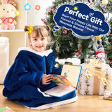 IFNOW Wearable Blanket Hoodie For Kids, Blanket Hoodie For Kids With Hood And Pockets, Girls Oversized Hoodie Blankets As Gift For Teens Girls Boys Birthday Christmas (Navyblue)