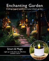 Homemory Solar Candles Outdoor Waterproof, Dusk to Dawn Outdoor Lighting, Reusable LED Tea Light Candles for Lantern Garden Camping and Home Decor, 2.3''x2'', Pack of 6