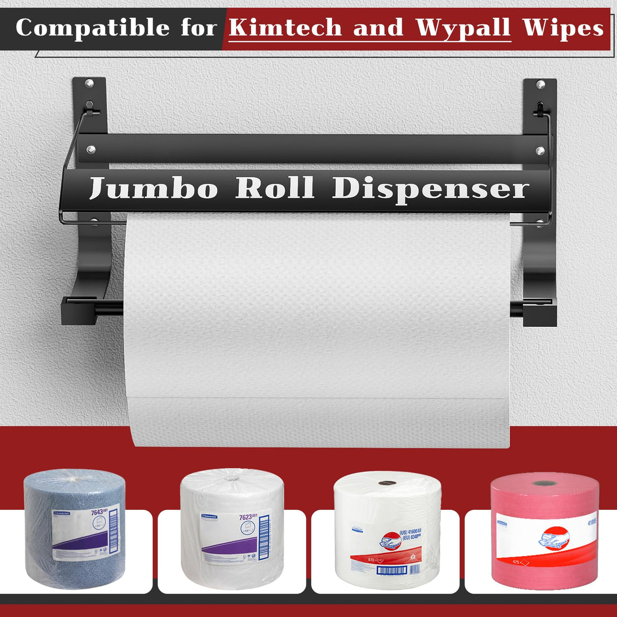 Hazztoll Wall Mounted Wiper Dispenser, Jumbo Paper Towel Dispenser, 17.0"x8.5"x7.5"