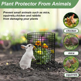 6 Pack Plant Protector from Animals, 13.5" Dia x 14" H Wire Plant Protectors, 18pcs Pre-Bent Metal Mesh to Keep Animals Out with Zip Ties & Stakes (6 Packs)