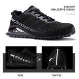 Kricely Men's Trail Running Shoes Fashion Hiking Sneakers for Men Tennis Cross Training Shoe Black Non-Slip Walking Footwear Size 7.5