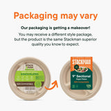 100% Compostable, 3 Compartment, Disposable Paper Plates [125-Pack] - {PFAS Free} - {BPA Certified} - [9 Inch] Heavy Duty Biodegradable Bagasse Sectional Lunch Trays + Dividers - Divided Platte Tray