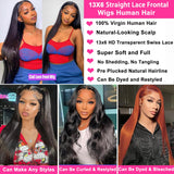 30 Inch 13x6 Lace Front Wigs Human Hair Straight HD Lace Front Wigs Human Hair Pre Plucked Straight Wigs Human Hair 13x6 Straight Lace Frontal Wigs 200 Density Glueless Wigs Human Hair for Women