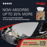 WypAll PowerClean X70 Cloths Medium Duty Wipes (41455), Pop-Up Box, Long Lasting Towels, White (10 Packs of 96 Sheets, 960 Sheet Total)