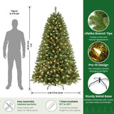 SHareconn 7ft Prelit Artificial Classic Spruce Christmas Tree