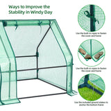 Ohuhu Portable Mini Greenhouse, 71"x36"x36" Greenhouses for Outdoors with Dual Large Zipper Doors & Ground Stakes, Waterproof & UV Protected Plastic Green House for Outside Garden Patio Backyard